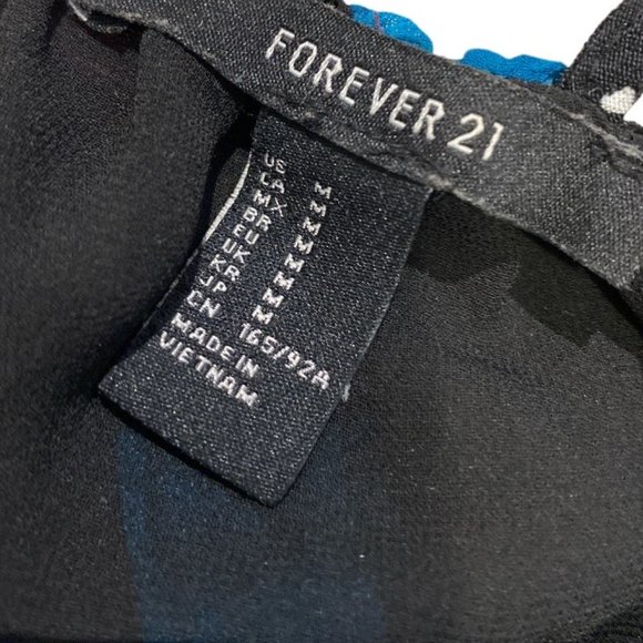 FOREVER 21 Mini Dress Size Medium Lined Floral and Dots Spaghetti Straps - Picture 10 of 12